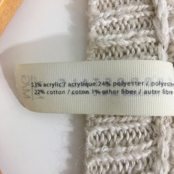 Aeropostale Beige Cream Open Knit Crew Neck Oversized Batwing Sweater Size M/L - Picture 7 of 8